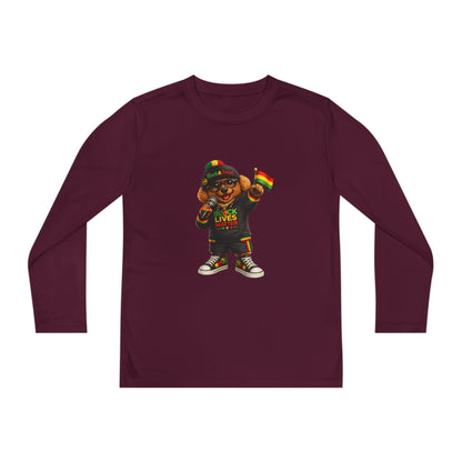 Youth Long Sleeve Tee — Black Lives Matter Kid Graphic with Rasta Flag
