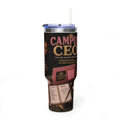 Campus CEO 40oz Vacuum Tumbler – Motivational College Planner Travel Mug