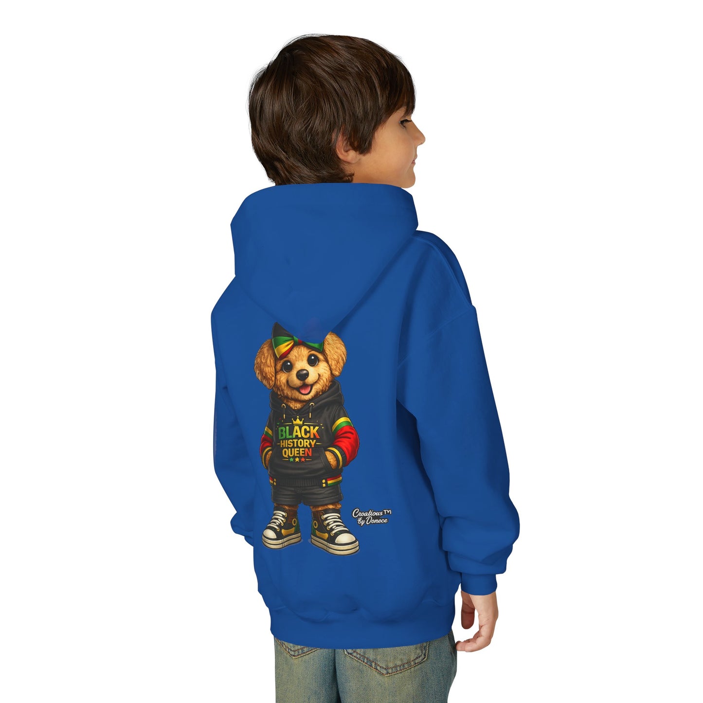 Youth Hoodie — Rasta Bear "Black History Greatness" Kids Pullover