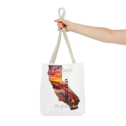 California Golden State Tote Bag – Golden Gate Sunset All-Over Print