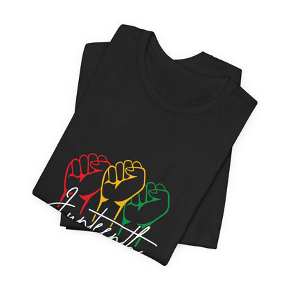 Juneteenth Fist T-Shirt — Pan-African Colors Celebration Tee