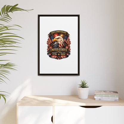 Patriotic Eagle 250th Anniversary Framed Canvas Print — United States 1776–2026