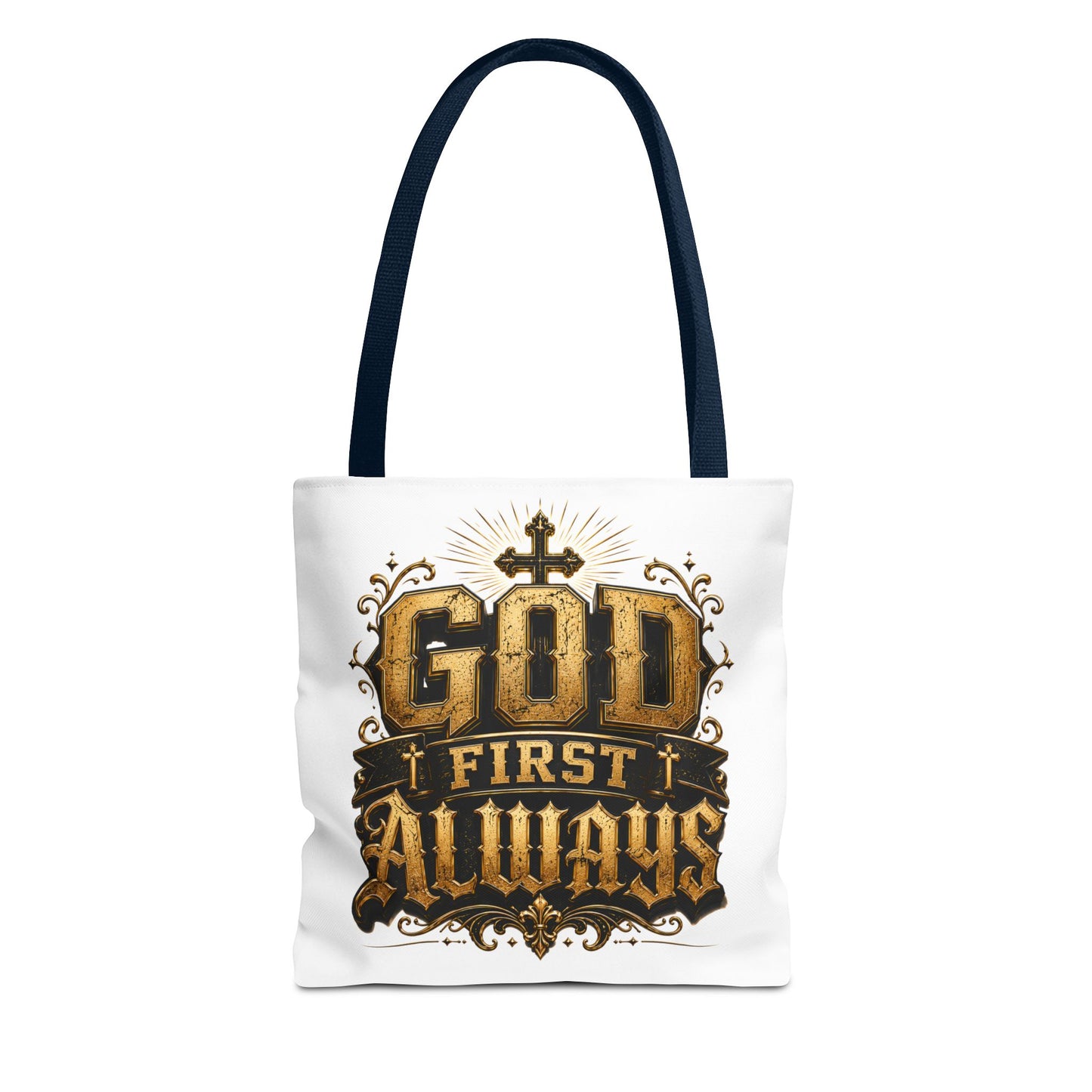 God First Always Tote Bag — Christian Faith Inspirational Canvas Tote
