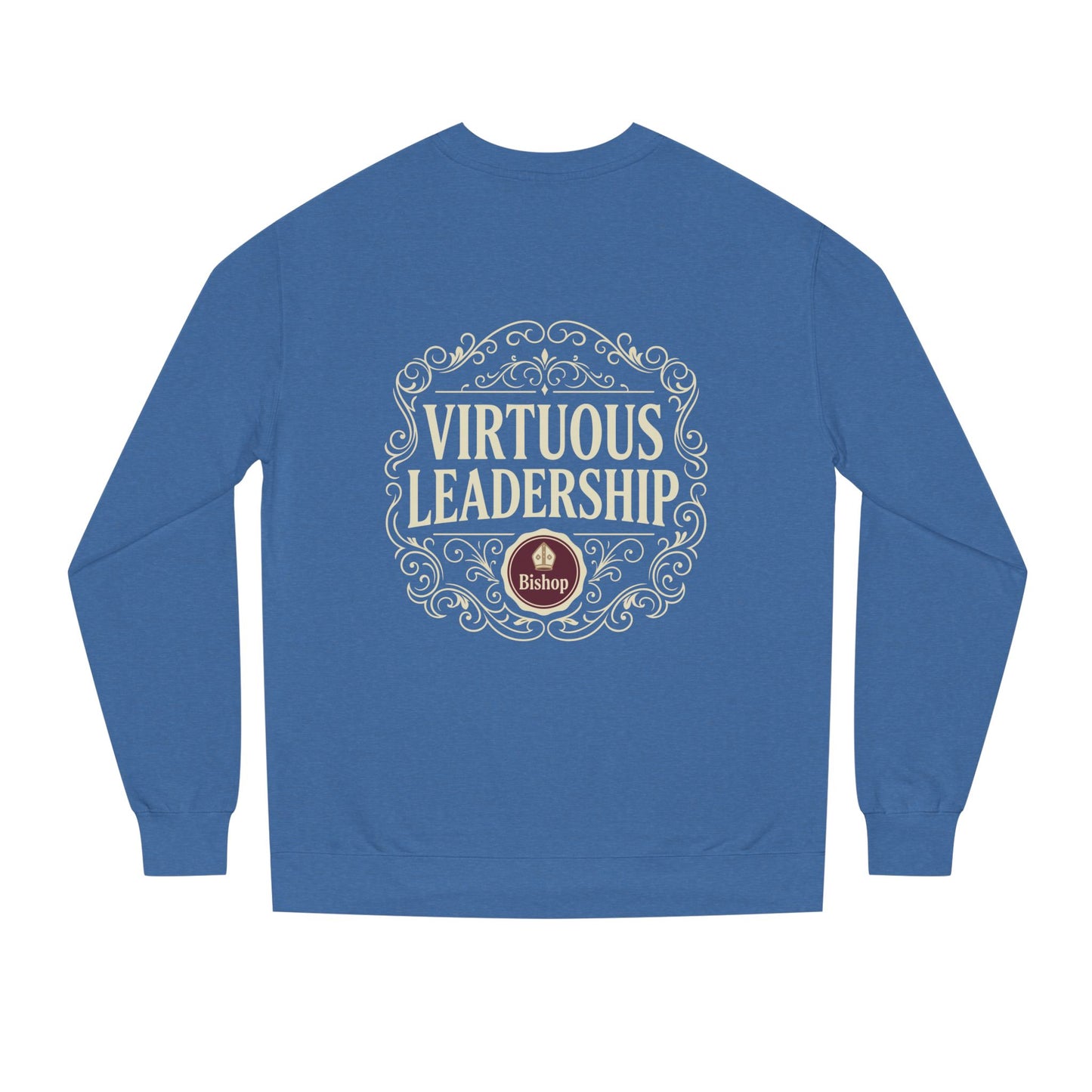Virtuous Leadership Sweatshirt — Vintage Crest Crewneck for Church Leaders