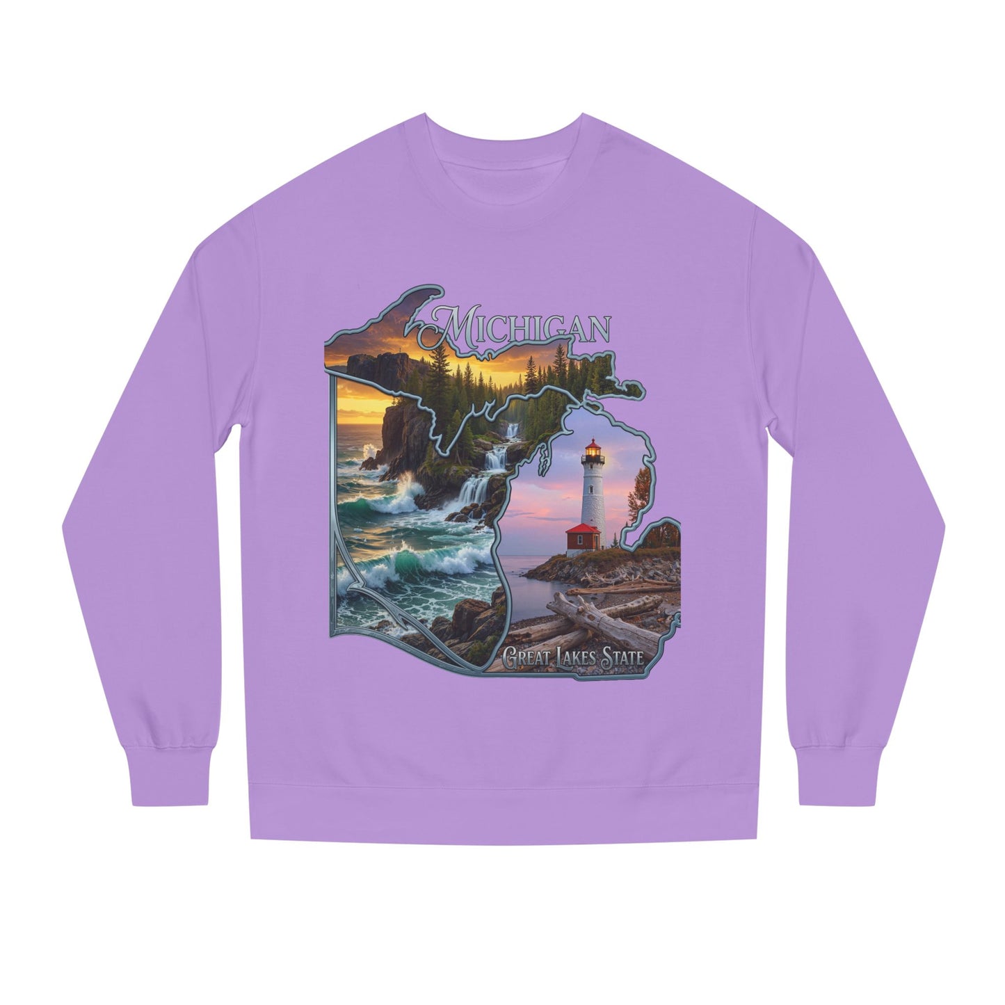 Michigan Lakes State Sweatshirt — Lighthouse & Great Lakes Scenic Pullover