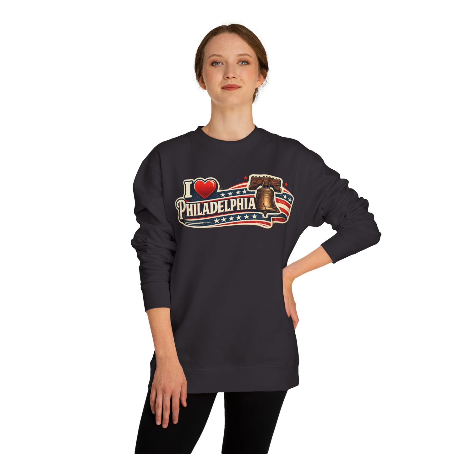I  Philadelphia Crewneck Sweatshirt — Liberty Bell Retro City Pride