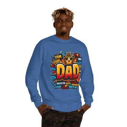 Dad Graphic Sweatshirt – Crowned 'DAD' Tribute Design for Father’s Day