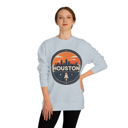 Houston Rocket Patch Sweatshirt — Retro Space City Crewneck