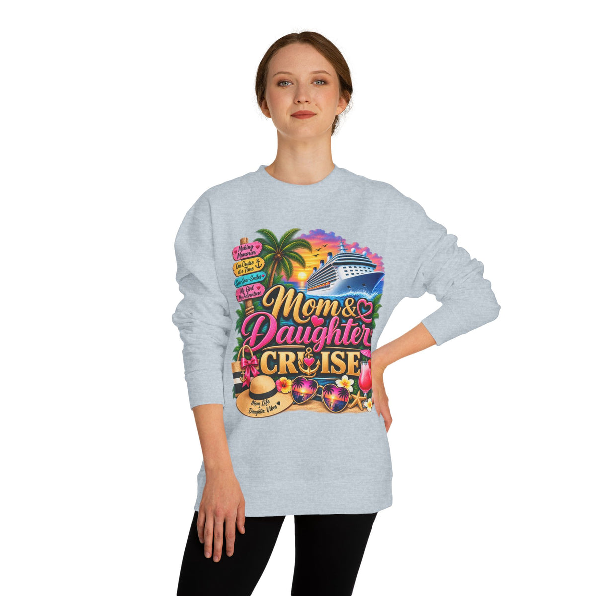 Mom & Daughter Cruise Sweatshirt — Tropical Vacation Cruise Crewneck