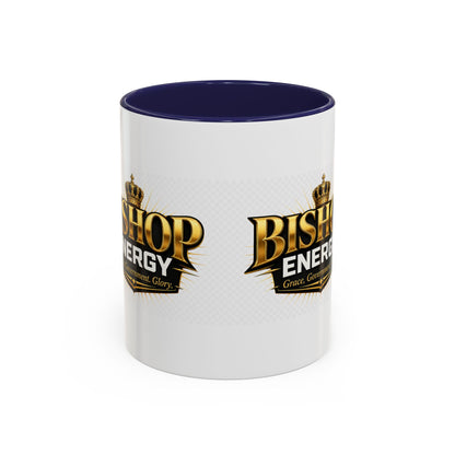Bishop Energy Coffee Mug — Gold Crown Logo Accent Ceramic Mug (11/15oz)