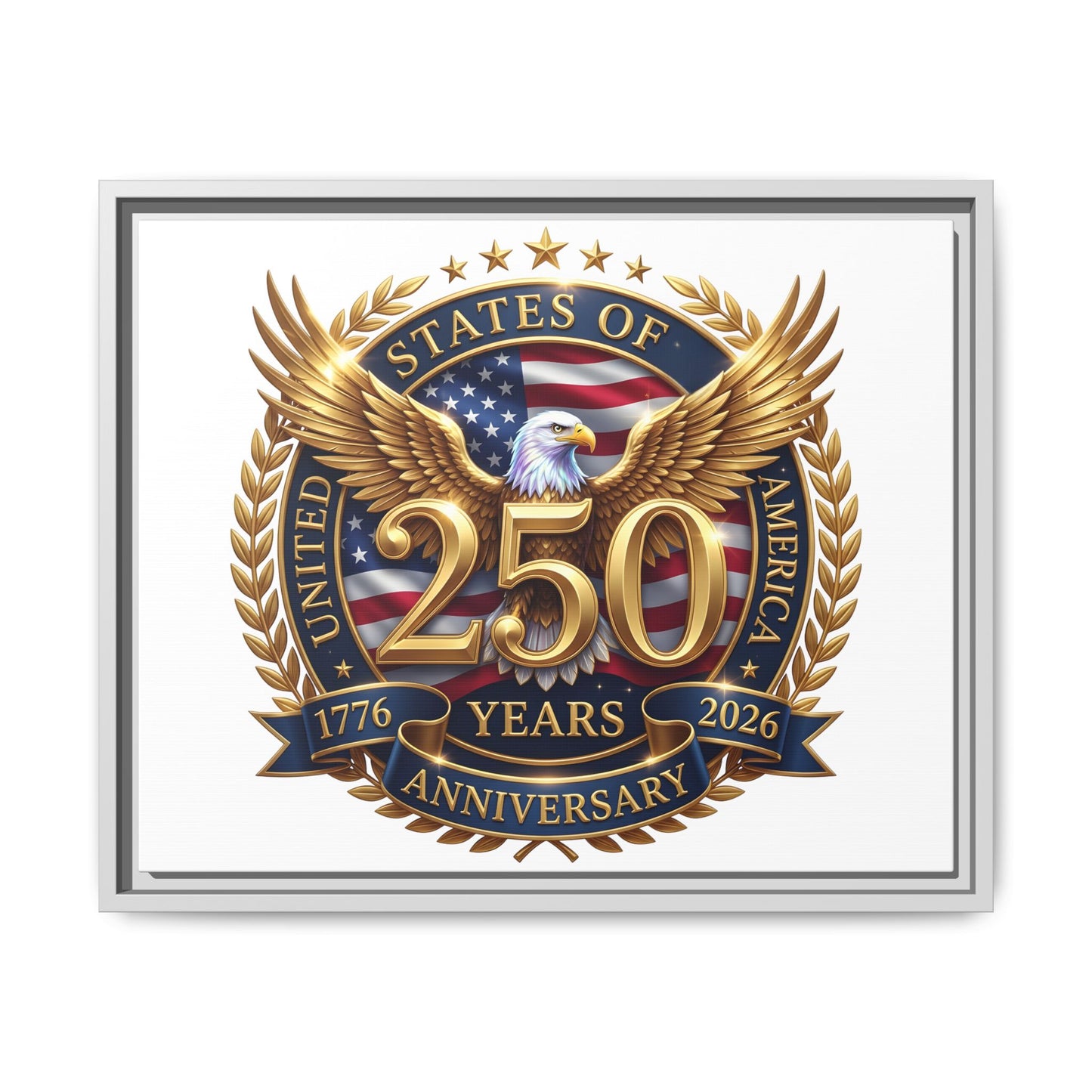 250th United States Anniversary Framed Canvas Print