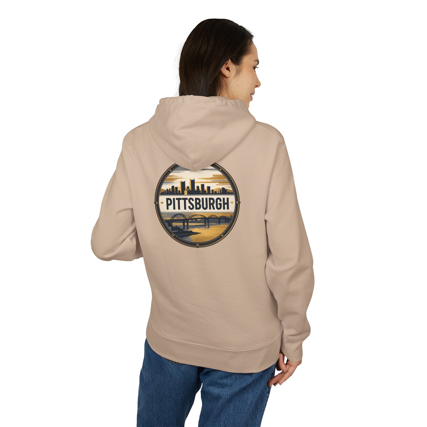 Pittsburgh Skyline Hoodie — Retro River City Logo