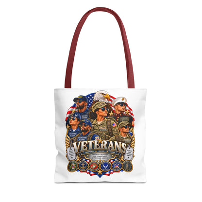 Veterans Tribute Tote Bag – Patriotic Military Service Emblem