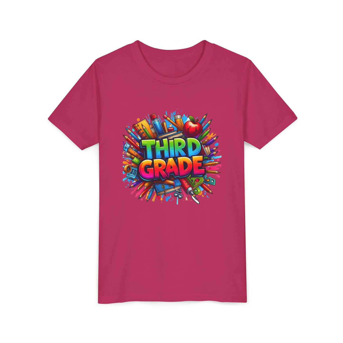Third Grade Kids' T-Shirt – Colorful School Supplies Back-to-School Tee