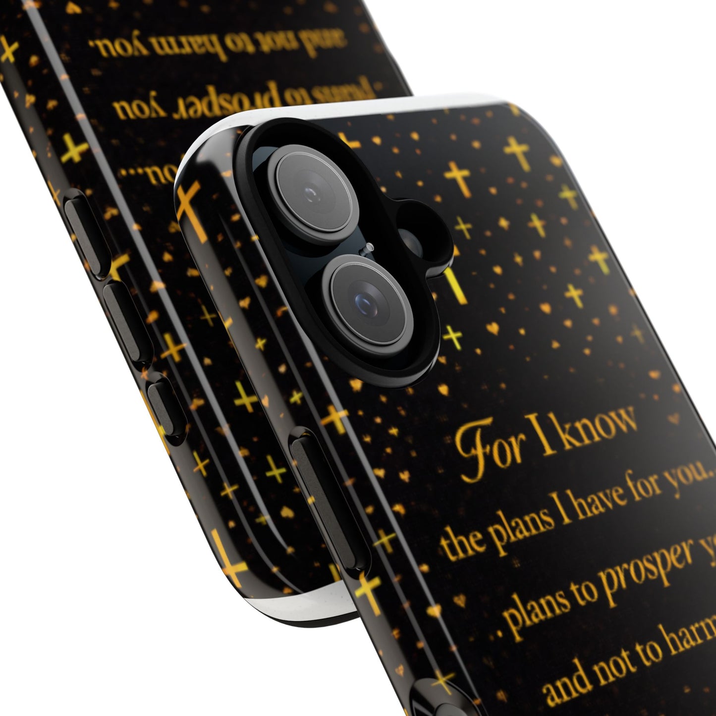 Phone Case — "For I Know" Jeremiah 29:11 Gold Cross Christian Tough Case