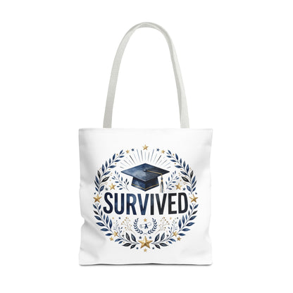 Graduation 'Survived' Tote Bag – Cap & Laurel Grad Gift