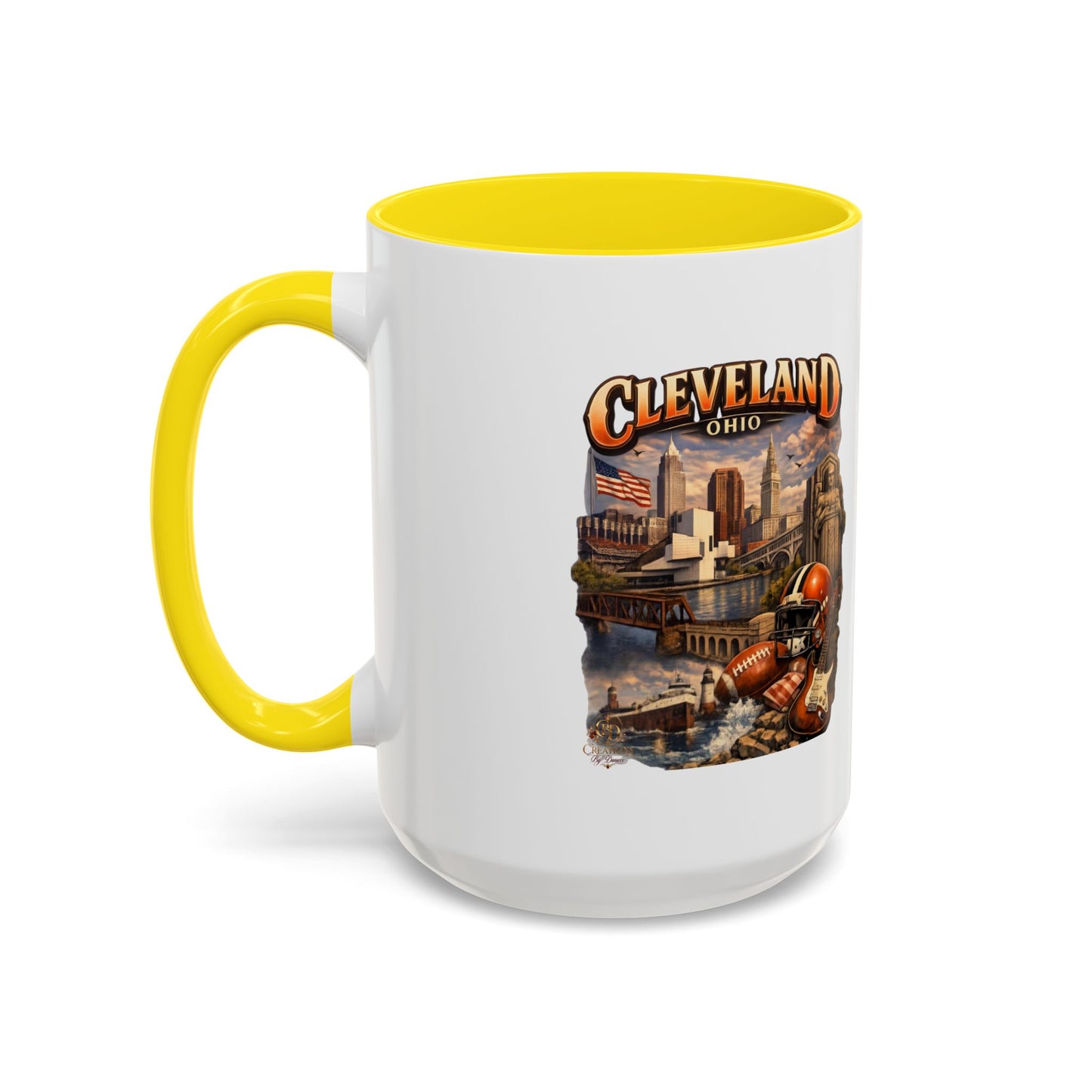 Cleveland Ohio Vintage Football Accent Coffee Mug (11/15oz)