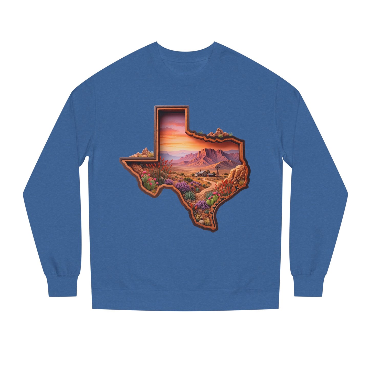 Texas Sunset Crewneck Sweatshirt — Scenic Lone Star State Landscape
