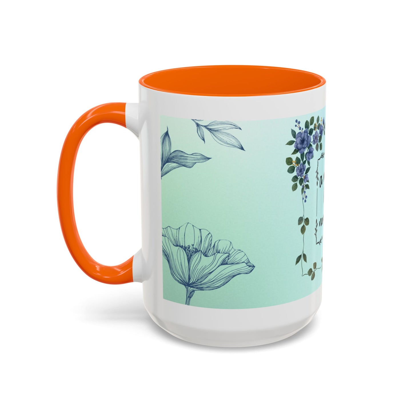 Mother's Heart Floral Accent Coffee Mug — "A Mother's Heart Never Fades"