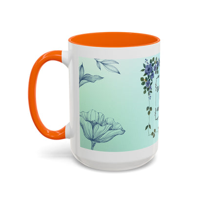 Mother's Heart Floral Accent Coffee Mug — "A Mother's Heart Never Fades"
