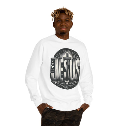 Jesus Graphic Sweatshirt — Vintage Religious Cross & Lamb Crewneck