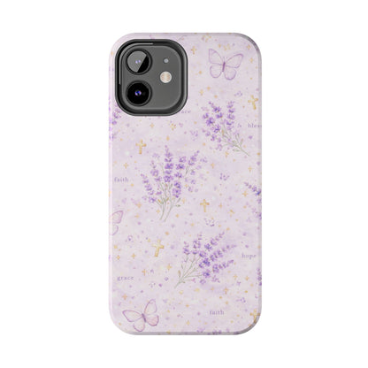 Faith Grace Blessed Phone Case | Christian Floral iPhone Case