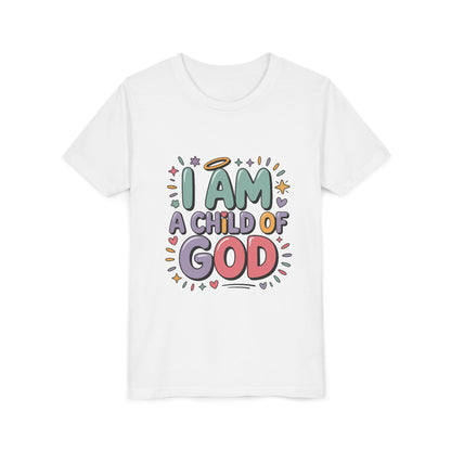 I Am A Child of God Youth Tee — Cute Pastel Christian Kids T-Shirt