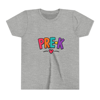 Pre-K Kids Tee — Colorful Heart Preschool Shirt for Boys & Girls