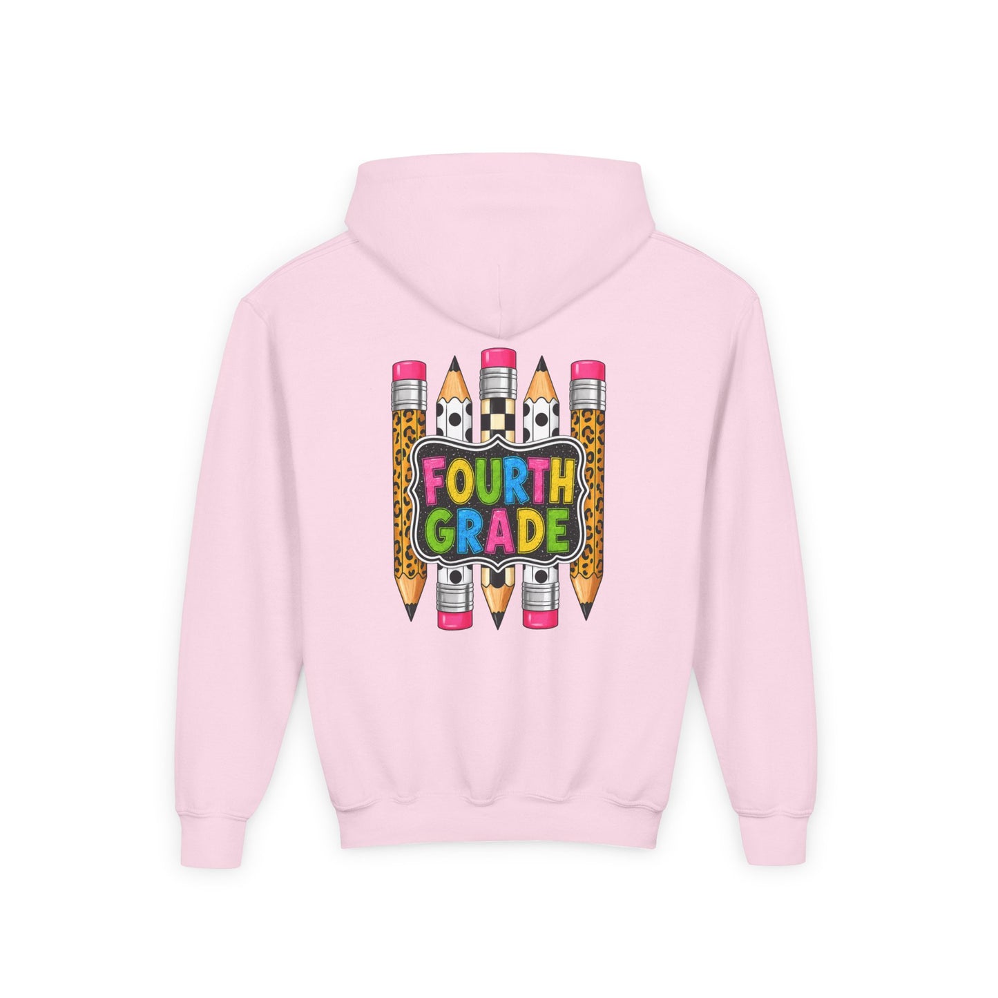 Fourth Grade Kids Hoodie — Colorful Pencil School Sweatshirt