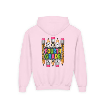 Fourth Grade Kids Hoodie — Colorful Pencil School Sweatshirt