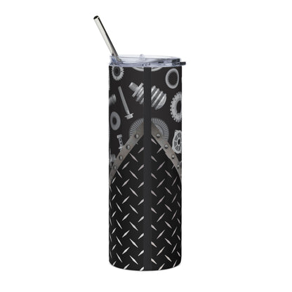 Dad Word Cloud 20oz Stainless Steel Tumbler — Mechanic Gear Design