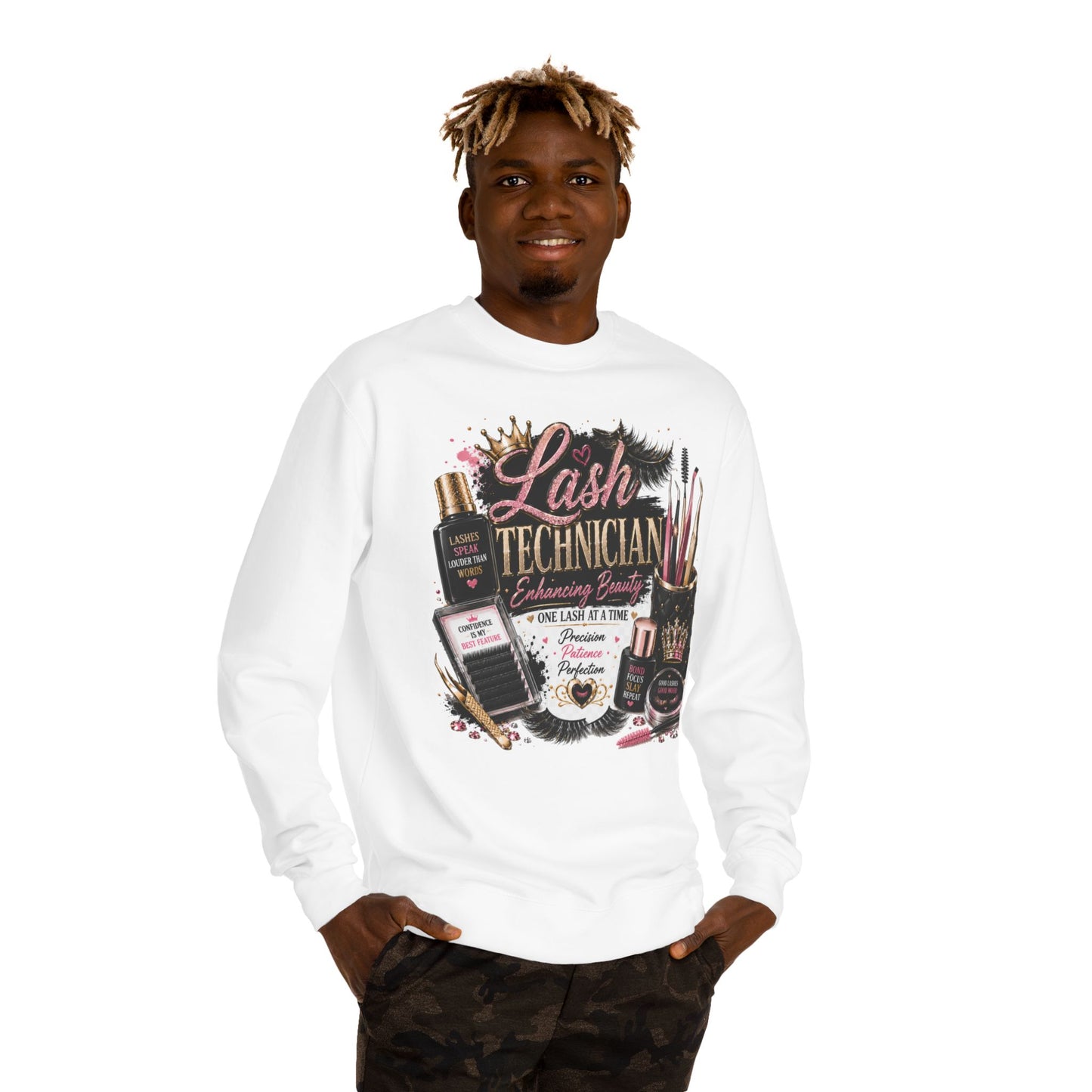Lash Technician Crewneck Sweatshirt – Beauty Tools Graphic