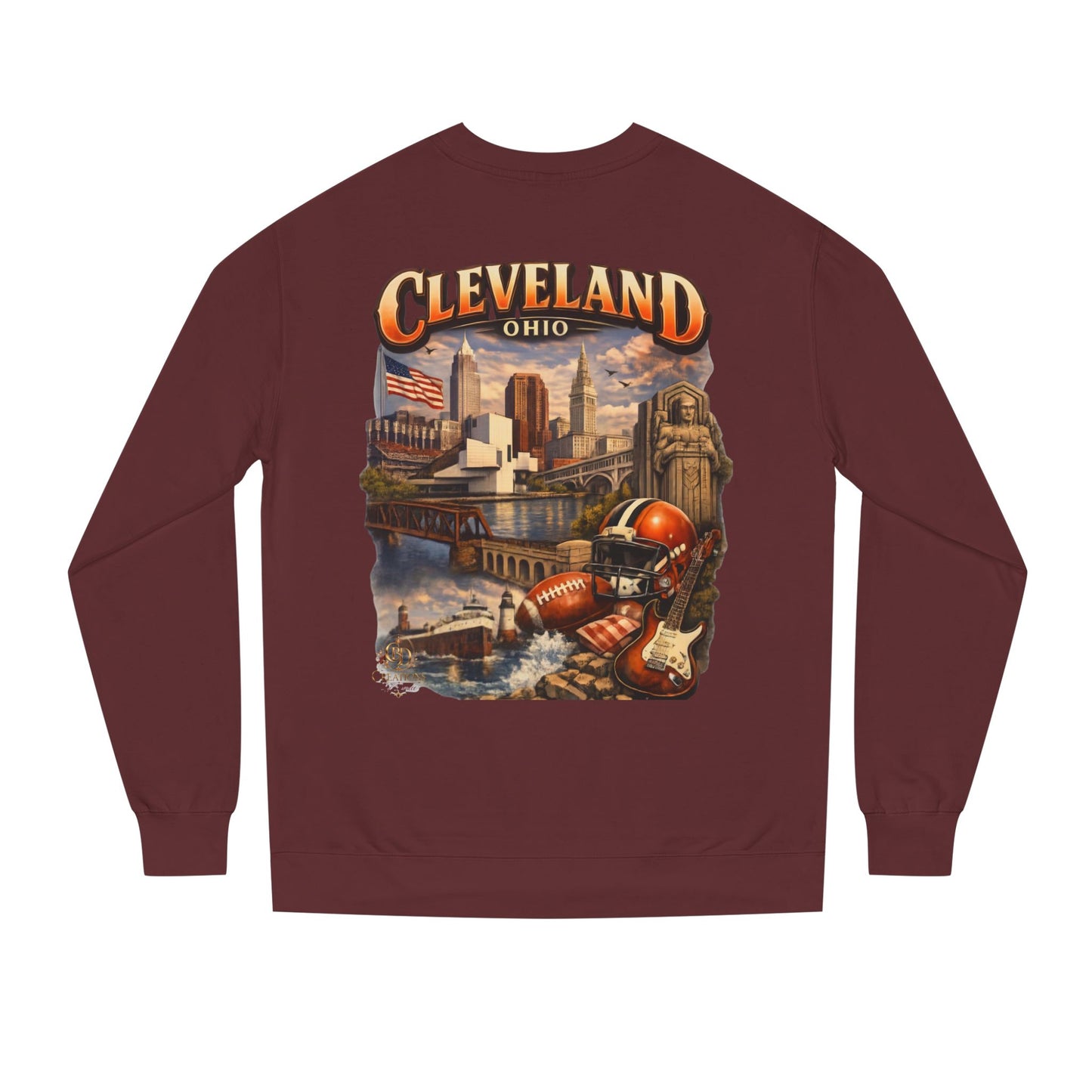 Cleveland Retro Cityscape Sweatshirt — Ohio Pride Football & Rock Design