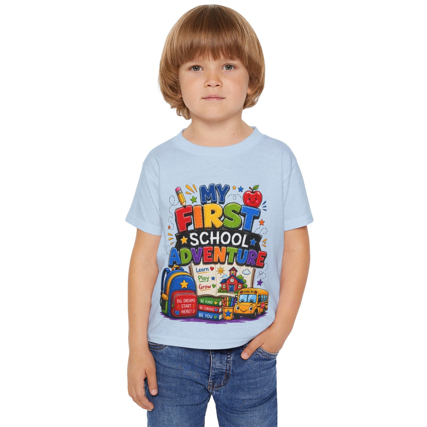 Toddler T‑Shirt — "My First School Adventure" Back‑to‑School Kids Tee
