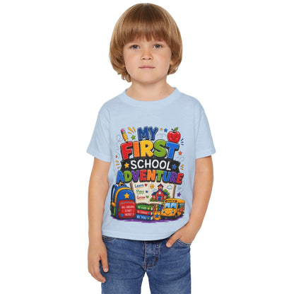 Toddler T‑Shirt — "My First School Adventure" Back‑to‑School Kids Tee