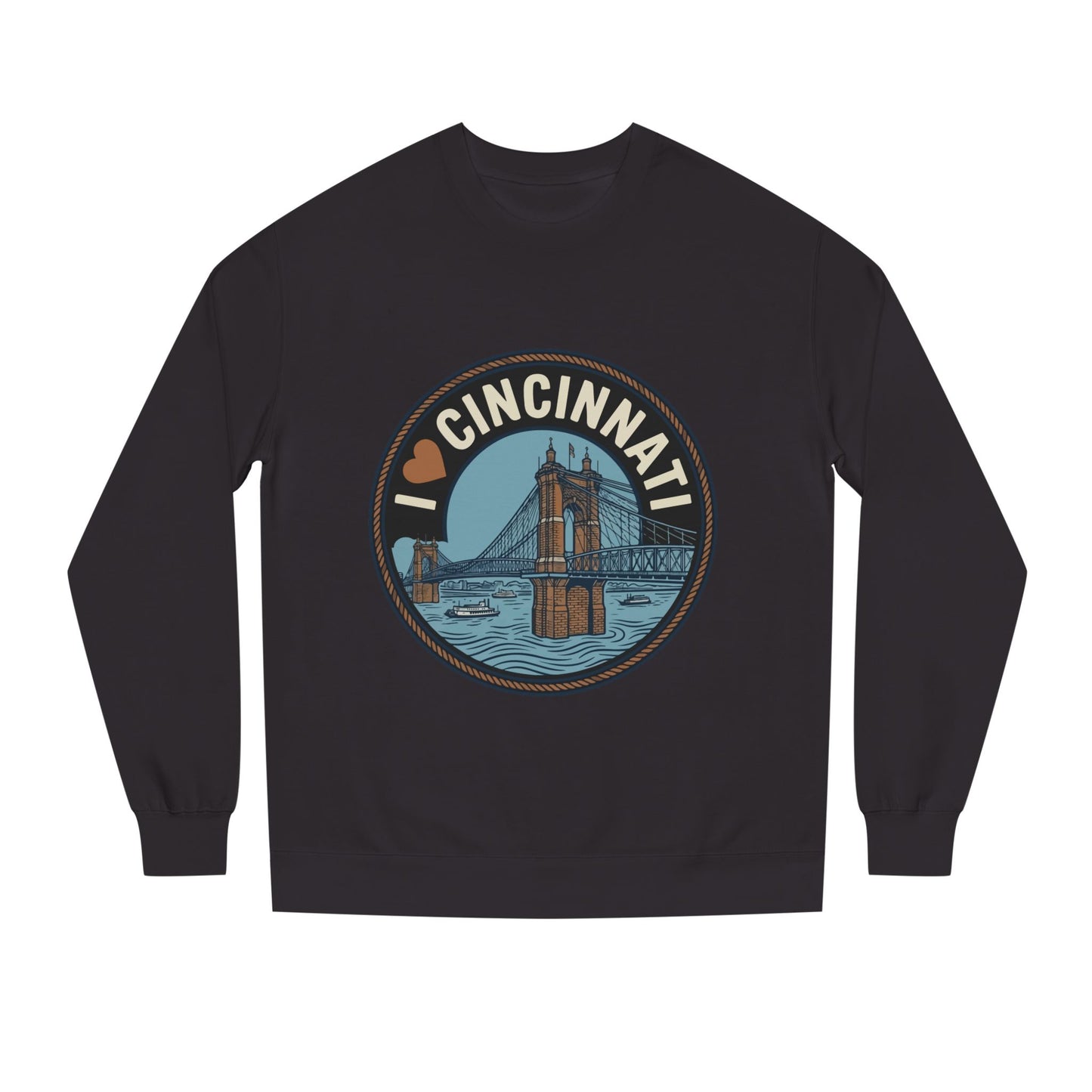 Cincinnati Bridge Crewneck Sweatshirt — I  Cincinnati Graphic