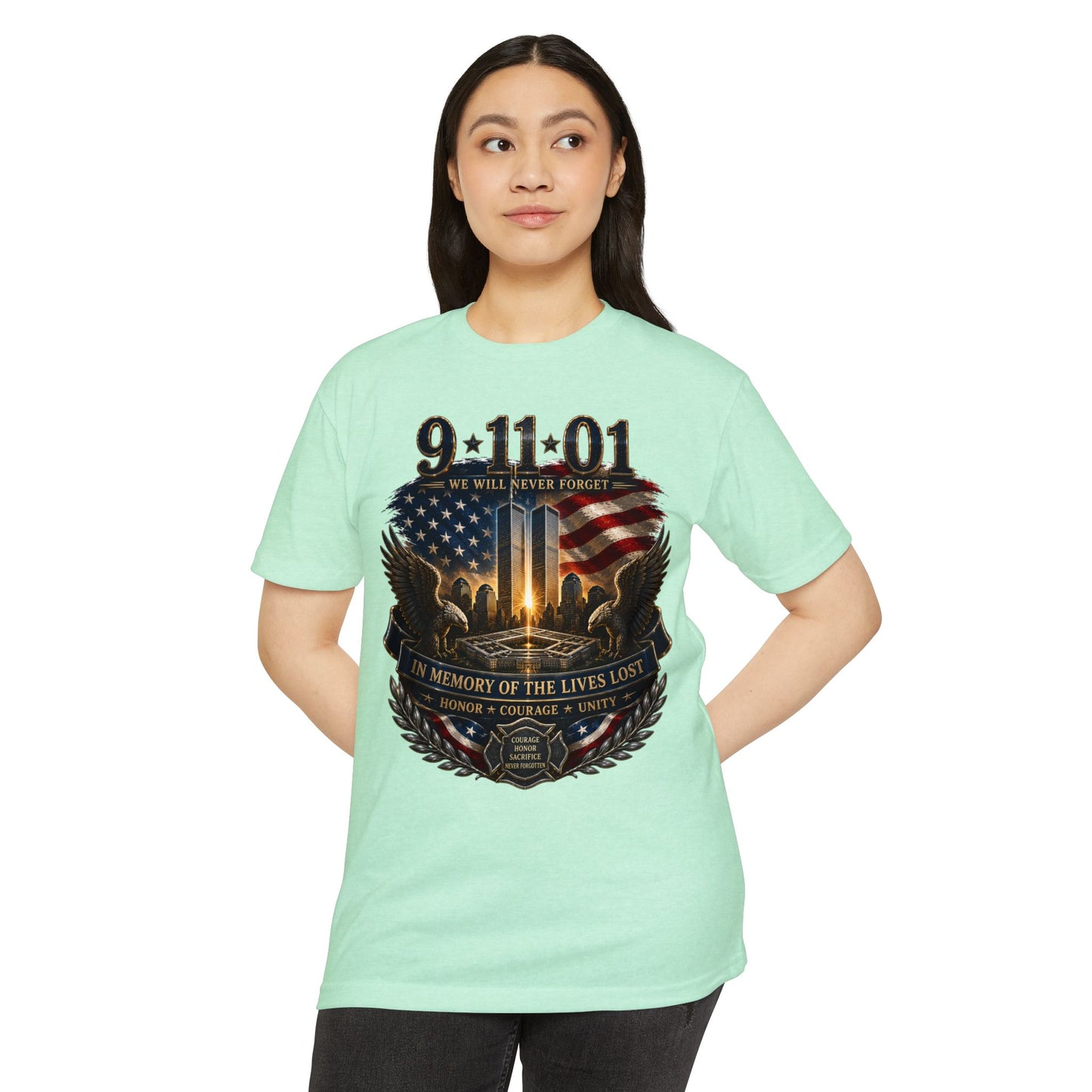 9/11 Memorial T-Shirt – "We Will Never Forget" Tribute Tee