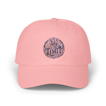 Dad Cap — 'Sky Is The Limit' Floral Script Embroidered Hat