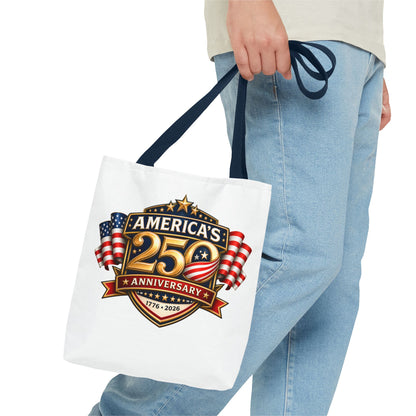 25th Anniversary America Tote Bag — Patriotic 1776–2026 Commemorative Flag Design