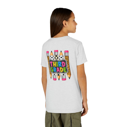 Third Grade Youth T-Shirt — Colorful Pencil Back-to-School Tee