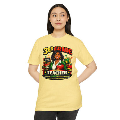 3rd Grade Teacher T‑Shirt – Black Excellence in Education Design