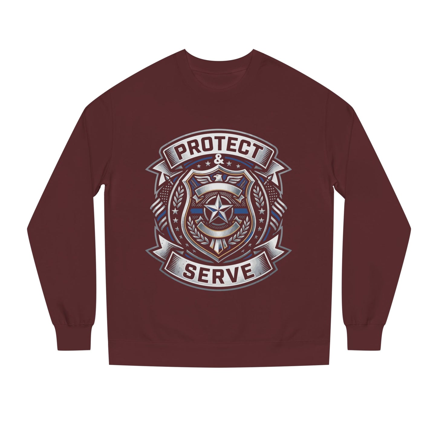 Protect & Serve Sweatshirt — Police Badge Crewneck