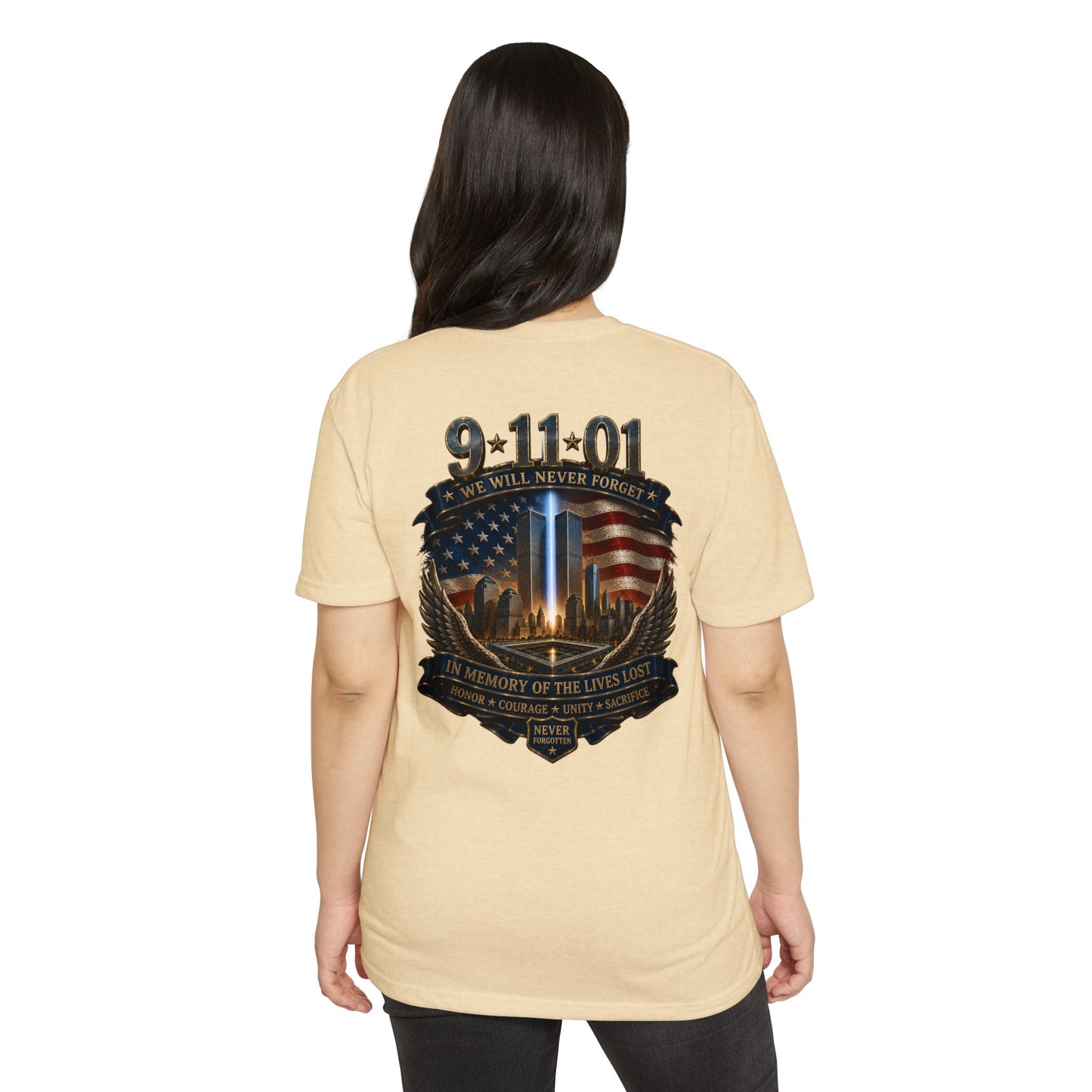 9/11 Memorial T-Shirt — "We Will Never Forget" Tribute Tee