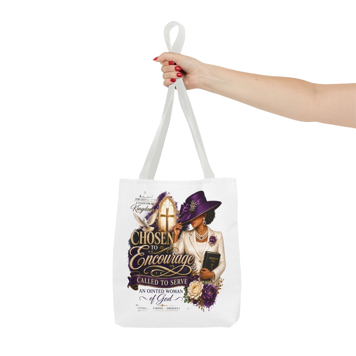 Christian Encourager Tote Bag — "Chosen to Encourage" Design