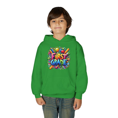 First Grade Kids Hoodie – Colorful Back-to-School Sweatshirt