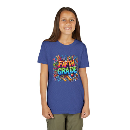 Fifth Grade Kid's Tee - Colorful School Supplies Back to School T-Shirt