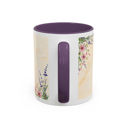 Mother Home Coffee Mug — Floral 'She Gave Us Love, She Gave Us Strength' Accent Mug