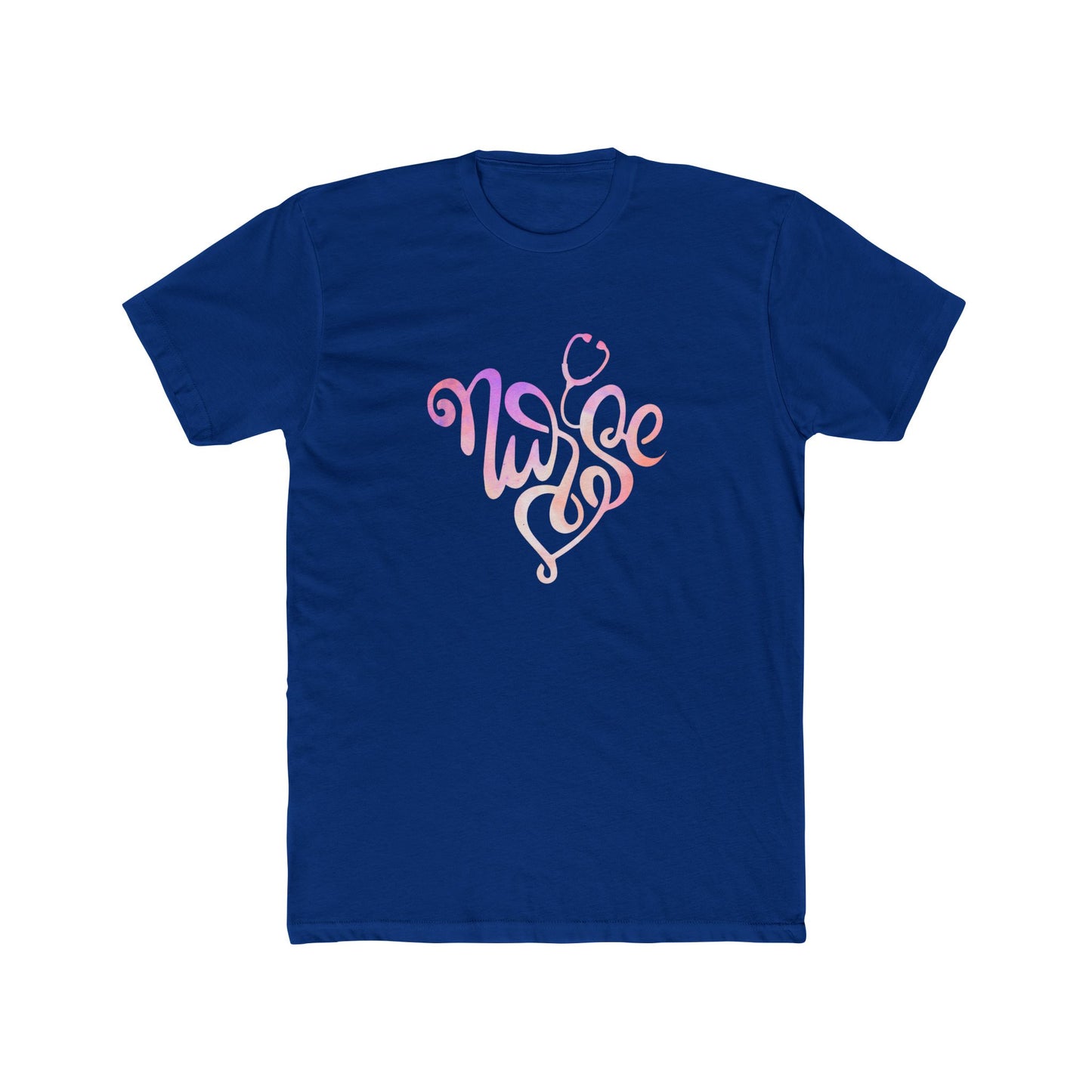 Nurse Heart Stethoscope T-Shirt — Gradient Script Nursing Tee