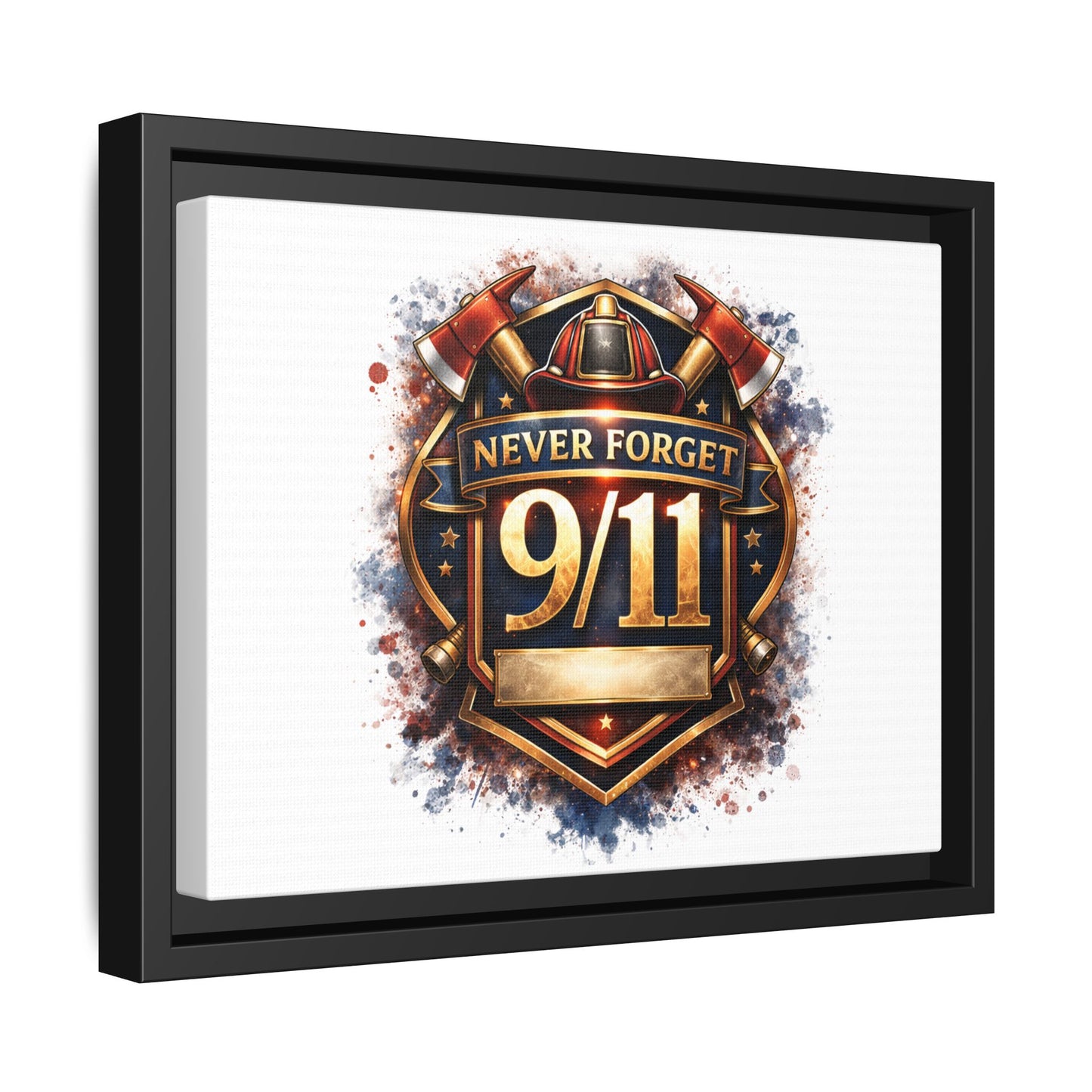 Framed Matte Canvas — 'Never Forget 9/11' Memorial Wall Art