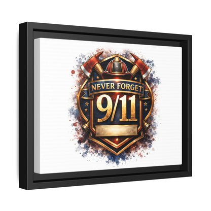 Framed Matte Canvas — 'Never Forget 9/11' Memorial Wall Art